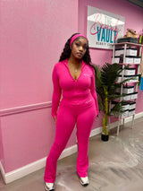 Pink track with headband