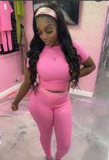 Hot Pink Fine AF Set shirt and leggings