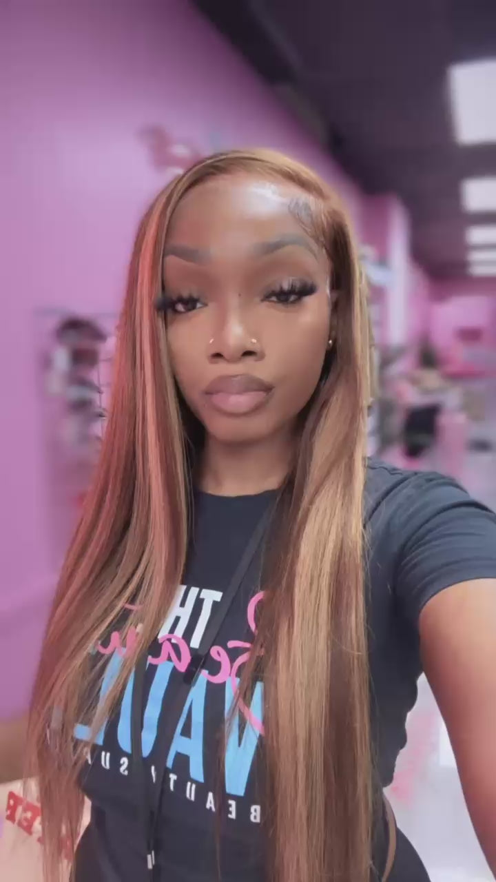 Highlighted  HD frontal wig